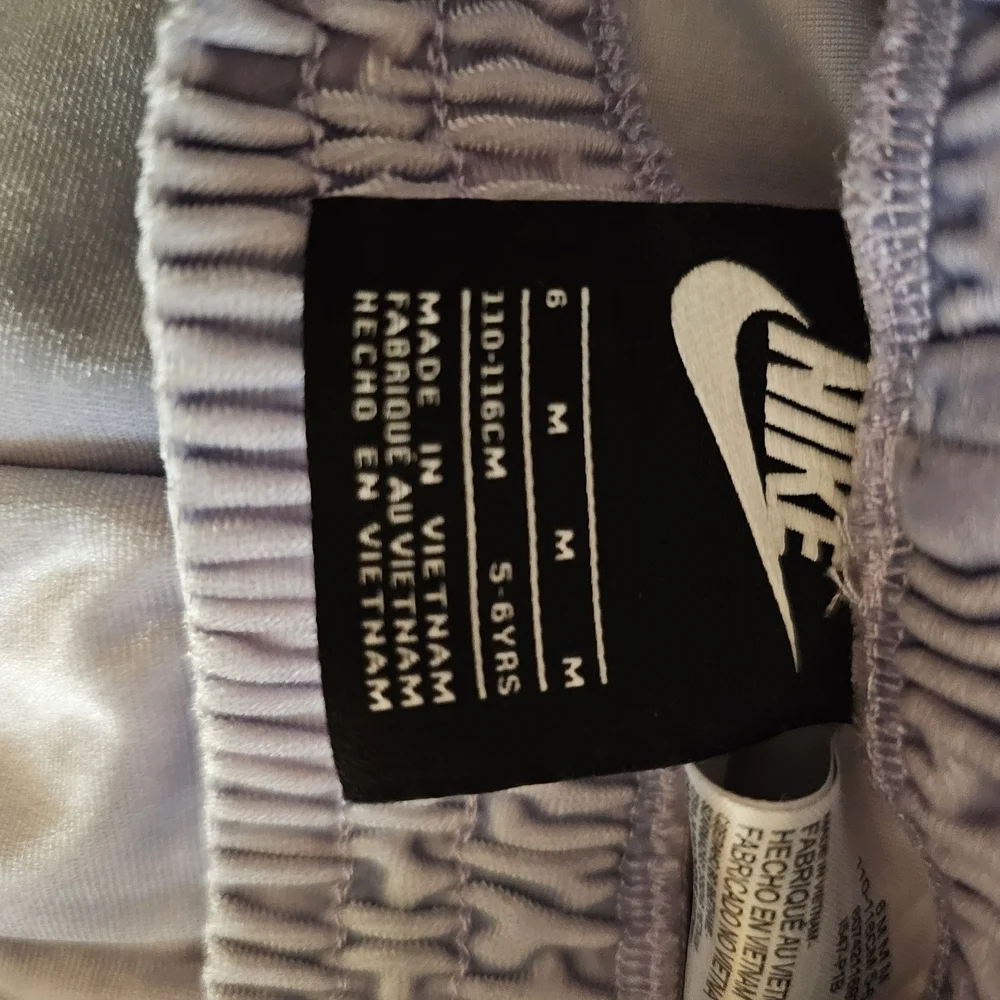 Nike Kids Velor Jogger Set in Soft Blue and White